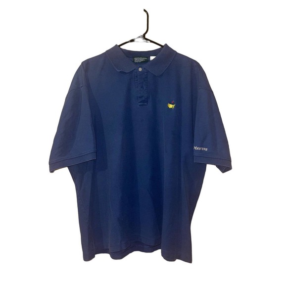 Masters Collection Augusta Nationals Polo Shirt Size XL Mens Dark Blue Golf SS - Picture 1 of 4